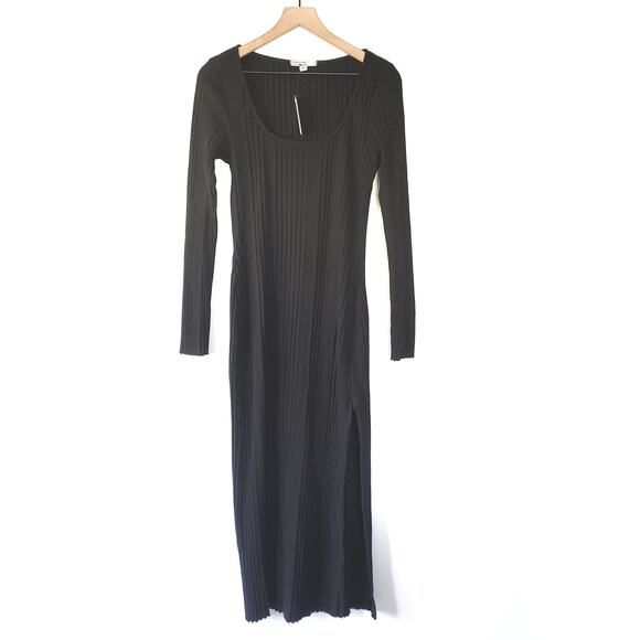 NEW Anthropologie Black Stateside Ribbed Midi Dress - Large - Picture 4 of 5